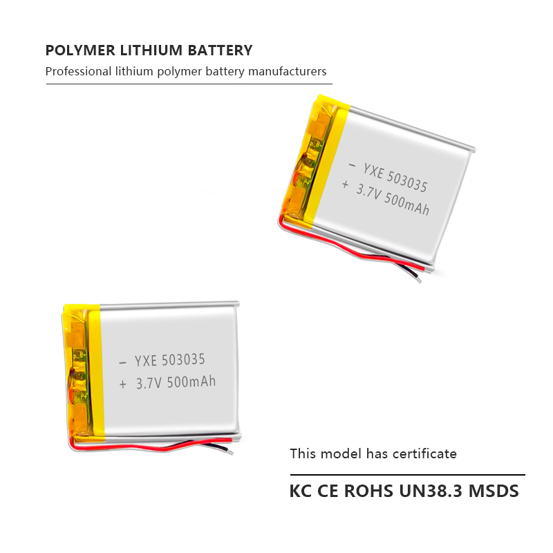 3.7 V Li-ion Battery 503035-500mah